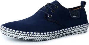 ChicWind Men's Casual Suede Leather Sneaker Breathable Walking Shoes Flat