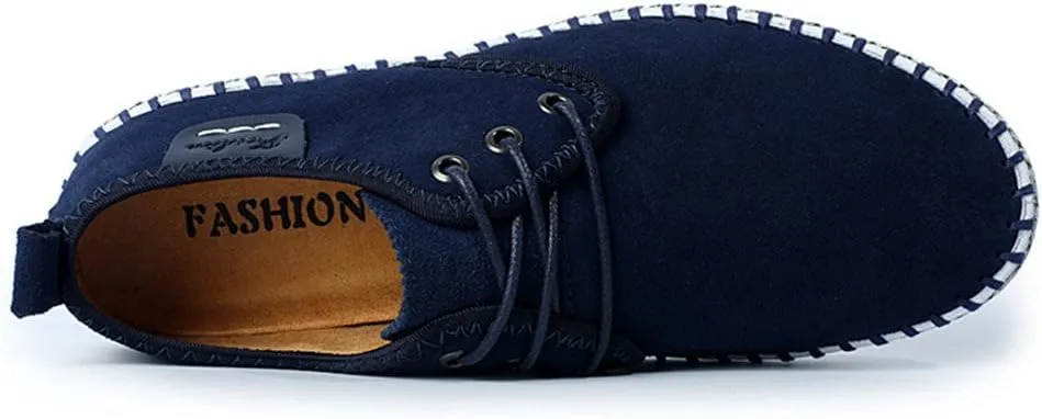 ChicWind Men's Casual Suede Leather Sneaker Breathable Walking Shoes Flat
