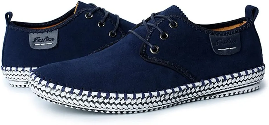 ChicWind Men's Casual Suede Leather Sneaker Breathable Walking Shoes Flat