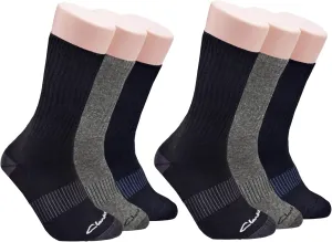 Clarks Men's Casual Half Cushion Crew Socks 6 Pair, Black/Charcoal/Navy, Men's 7-12 Shoe