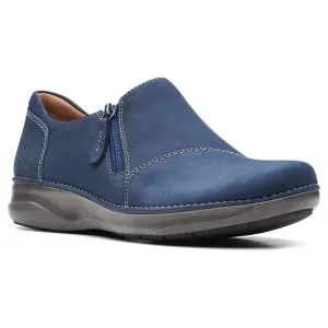 Clarks Women's Appley Zip Navy Nubuck