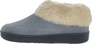 Clarks Womens Slipper Suede Ankle Bootie JMH1883 -Plush Faux Fur Collar and Lining - Indoor Outdoor House Slippers For Women (11 M US, Pewter)