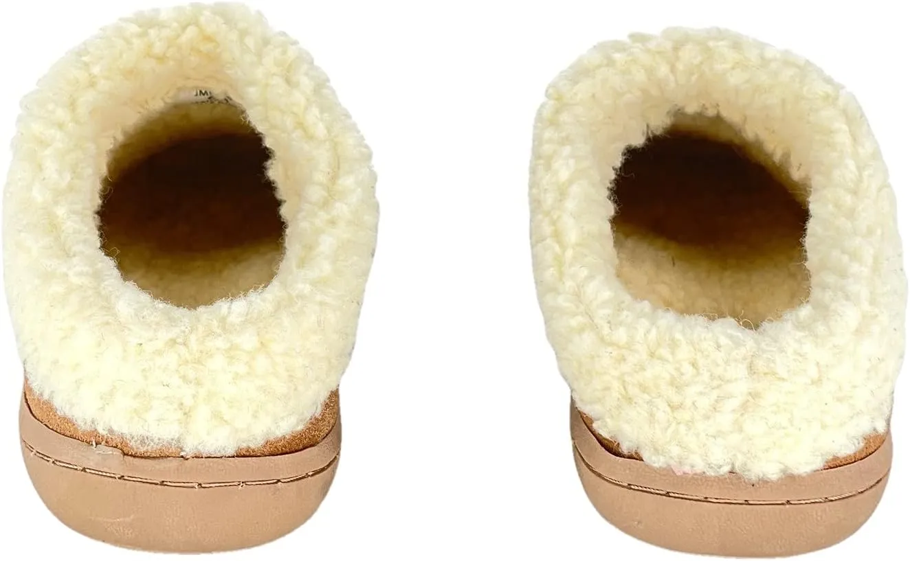 Clarks Womens Slipper Suede Leather With Faux Sherpa Collar JMH1894 - Plush Memory Foam Footbed - Indoor Outdoor House Slippers For Women