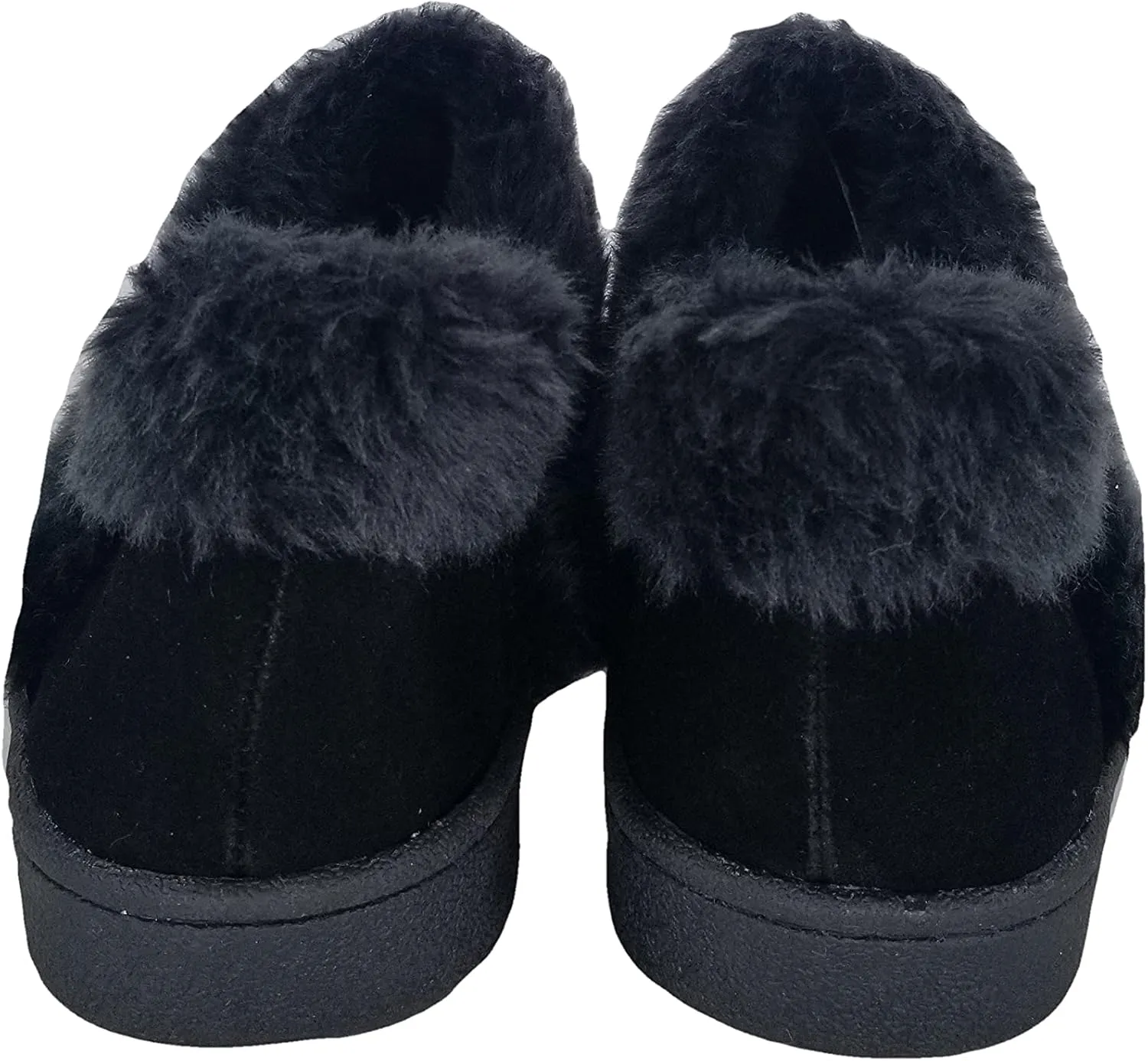 Clarks Womens Suede Leather Ankle Bootie Slipper JMH2034 - Plush Faux Fur Lined - Indoor Outdoor House Slippers For Women