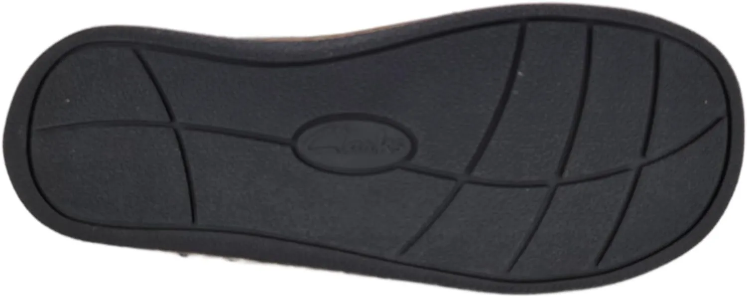Clarks Womens Suede Leather Ankle Bootie Slipper JMH2034 - Plush Faux Fur Lined - Indoor Outdoor House Slippers For Women