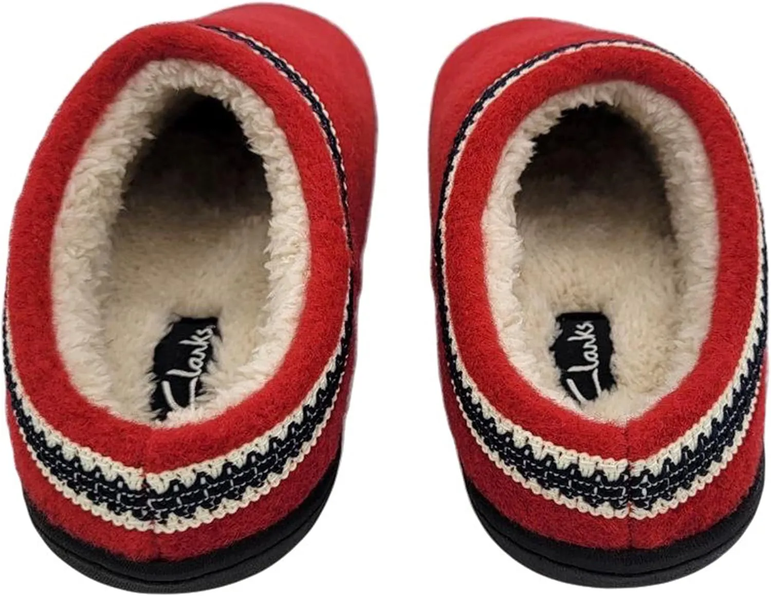 Clarks Womens Wool Felt Clog Slippers JMH1319T - Warm Cozy Plush Faux Fur Lined - Indoor Outdoor House Slipper for Women