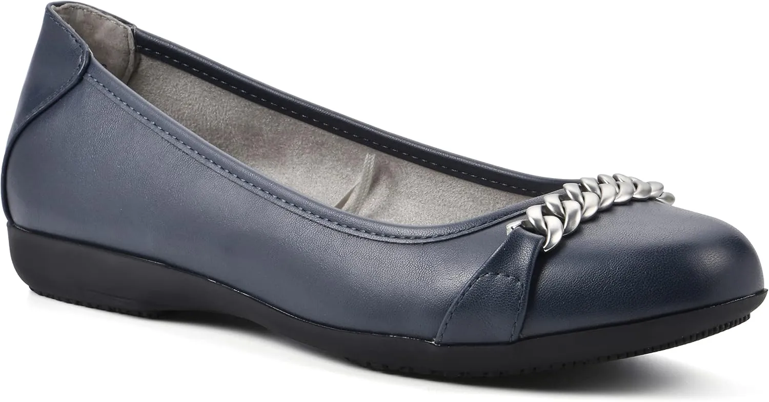 CLIFFS BY WHITE MOUNTAIN Women's Charmed Cushioned Ballet Flat