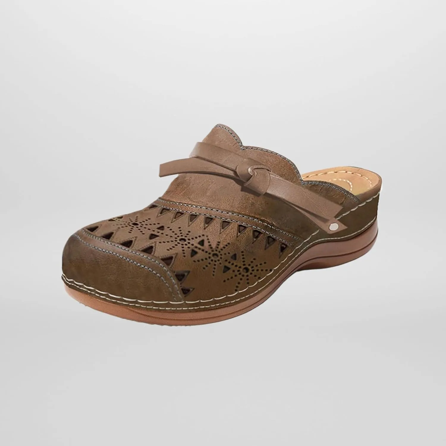 Clogs for Women 2025 Summer Comfortable Wedge Sandals Breathable Hollow Out Closed Toe Slip On Slippers Beach Arch Support Outdoor Slippers Round Platform Shoes
