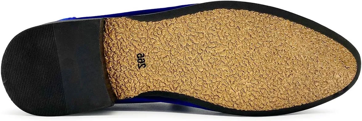 CMM Men's Metallic Penny Slippers Flats Velvet Loafers Slip-On Dress Plus Size Shoes Size 6-13