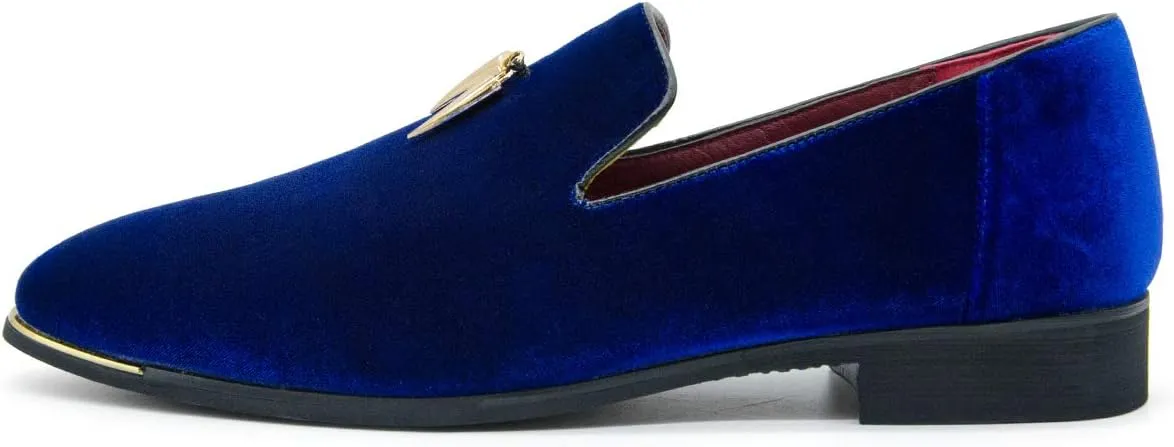 CMM Men's Metallic Penny Slippers Flats Velvet Loafers Slip-On Dress Plus Size Shoes Size 6-13