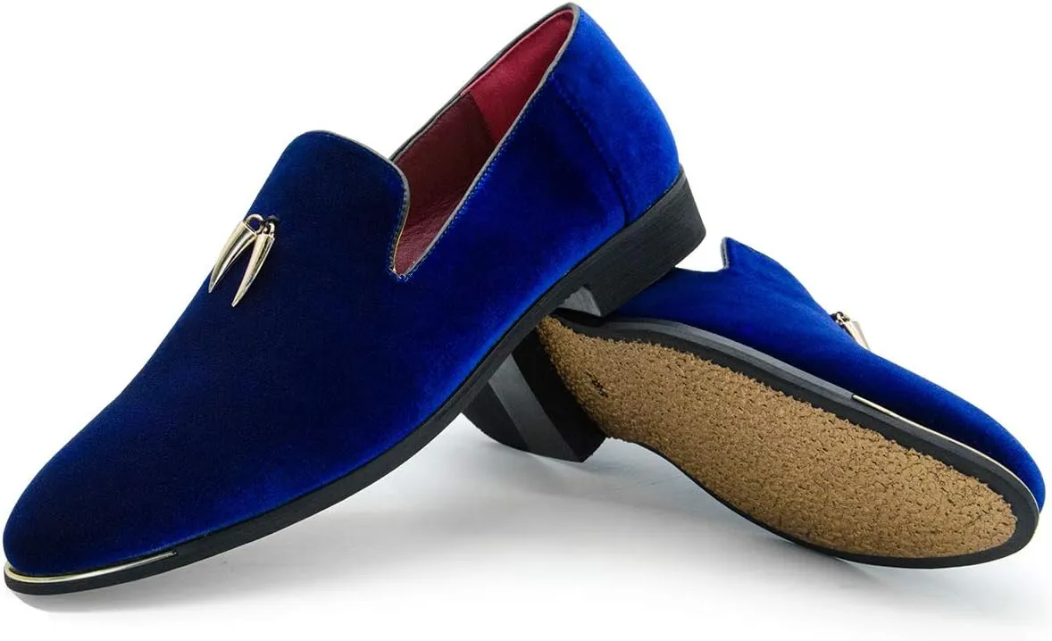 CMM Men's Metallic Penny Slippers Flats Velvet Loafers Slip-On Dress Plus Size Shoes Size 6-13