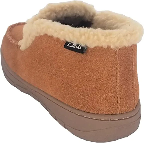 Cognac Tailored selection Door-to-door delivery Suede Leather Sherpa Outdoor Clarks Bootie Slippers Ankle Indoor Lined