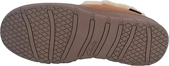 Cognac Tailored selection Door-to-door delivery Suede Leather Sherpa Outdoor Clarks Bootie Slippers Ankle Indoor Lined