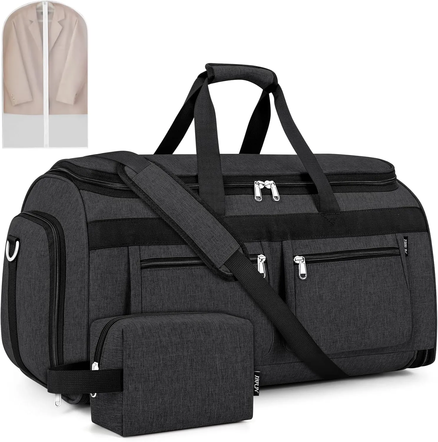 Convertible Garment Duffel Bags for Travel - Carry on Garment Bag with Toiletry Bag Large Travel Duffel Bag 2 in 1 Hanging Suit Bag Weekender Bag for Men Women 2pcs Set