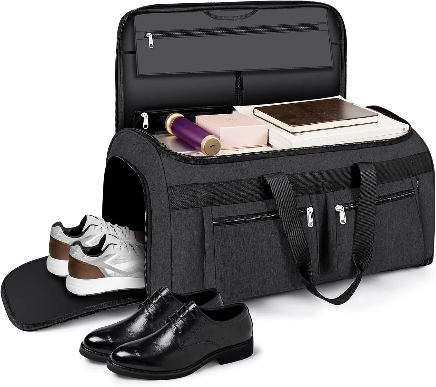 Convertible Garment Duffel Bags for Travel - Carry on Garment Bag with Toiletry Bag Large Travel Duffel Bag 2 in 1 Hanging Suit Bag Weekender Bag for Men Women 2pcs Set