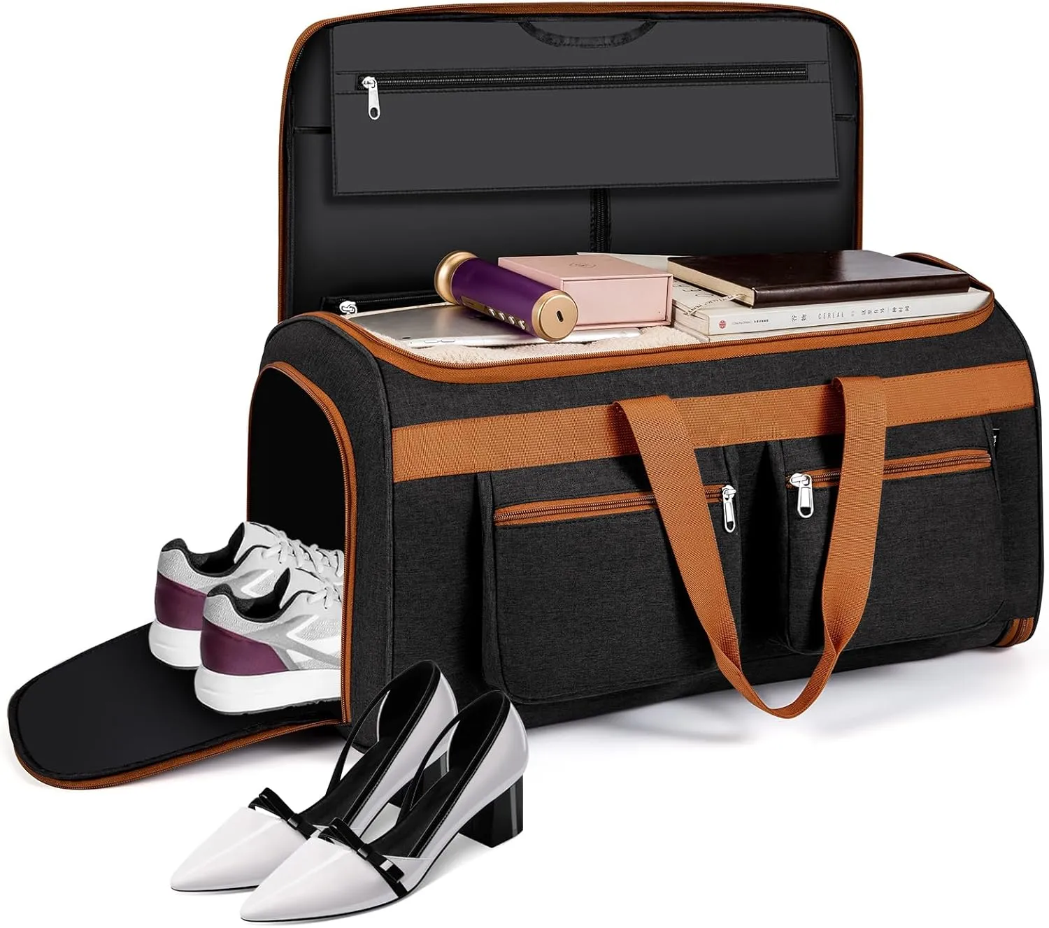 Convertible Garment Duffel Bags for Travel - Carry on Garment Duffle with Toiletry Bag Storage Bag Large Travel Duffel Bag 2 in 1 Hanging Suit Bag Weekender Bag for Men Women 3pcs Set