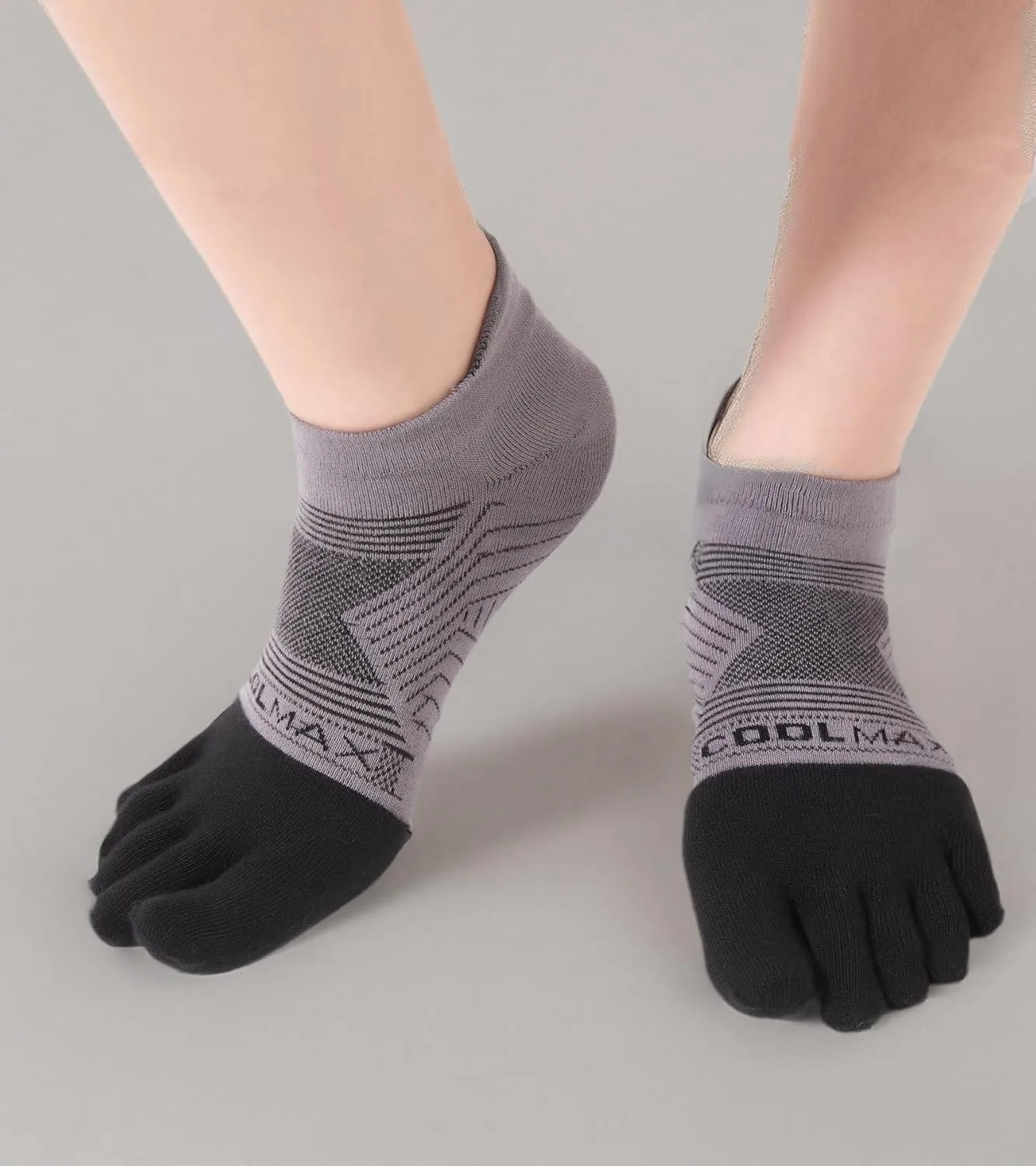 Coolmax Toe Socks for Women and Men No Show Low Cut High Performance 5 Finger Running Socks Athletic Wicking 3 Pack