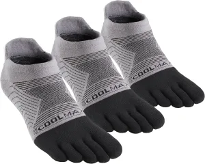Coolmax Toe Socks for Women and Men No Show Low Cut High Performance 5 Finger Running Socks Athletic Wicking 3 Pack