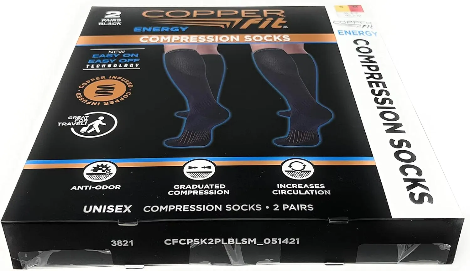 Copper Fit Unisex Compression Sock, Choose Size and Quantity