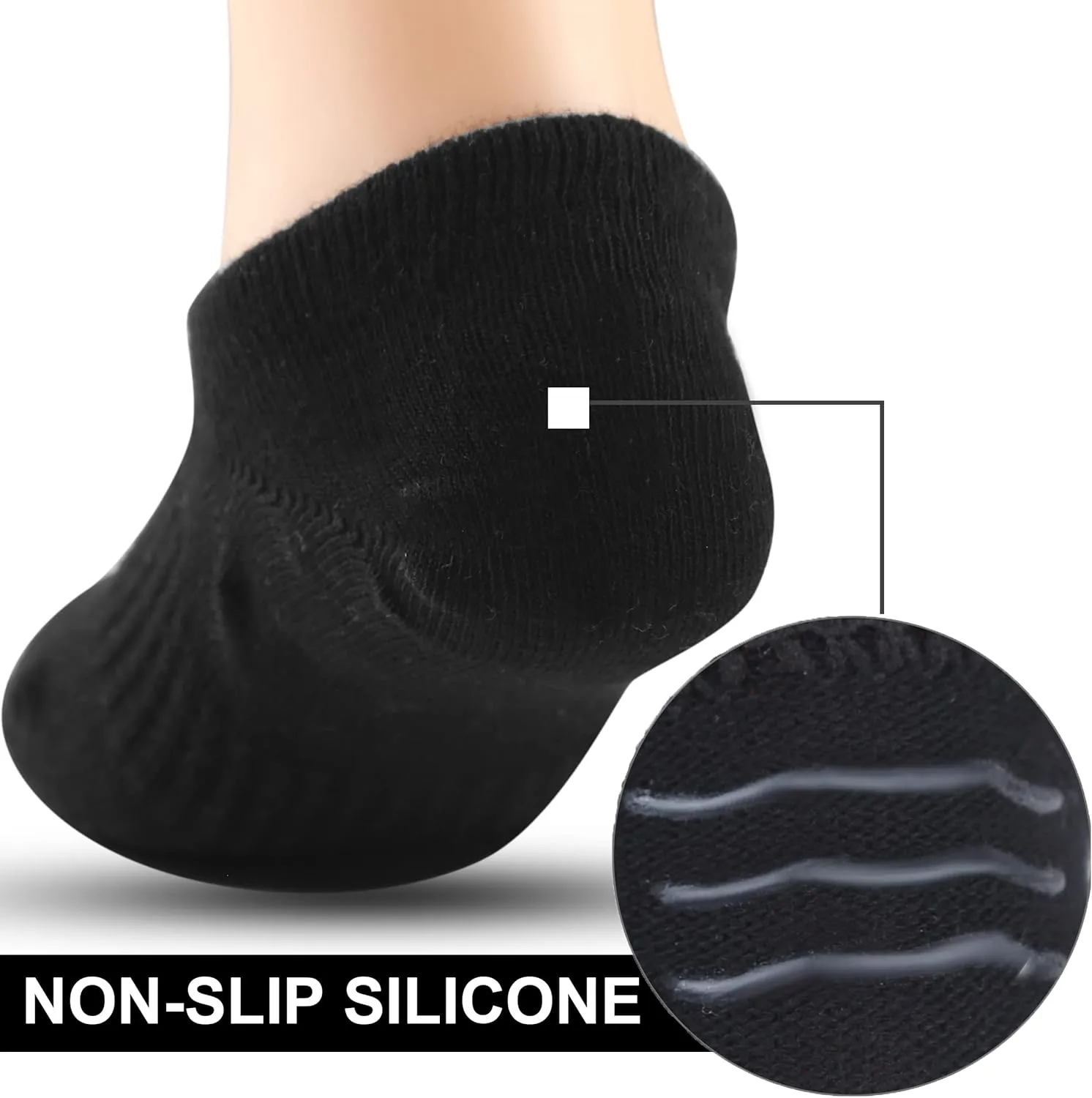 Cozi Foot 10 Pairs Boys Girls No Show Socks Cotton Non Slip Low Cut Socks