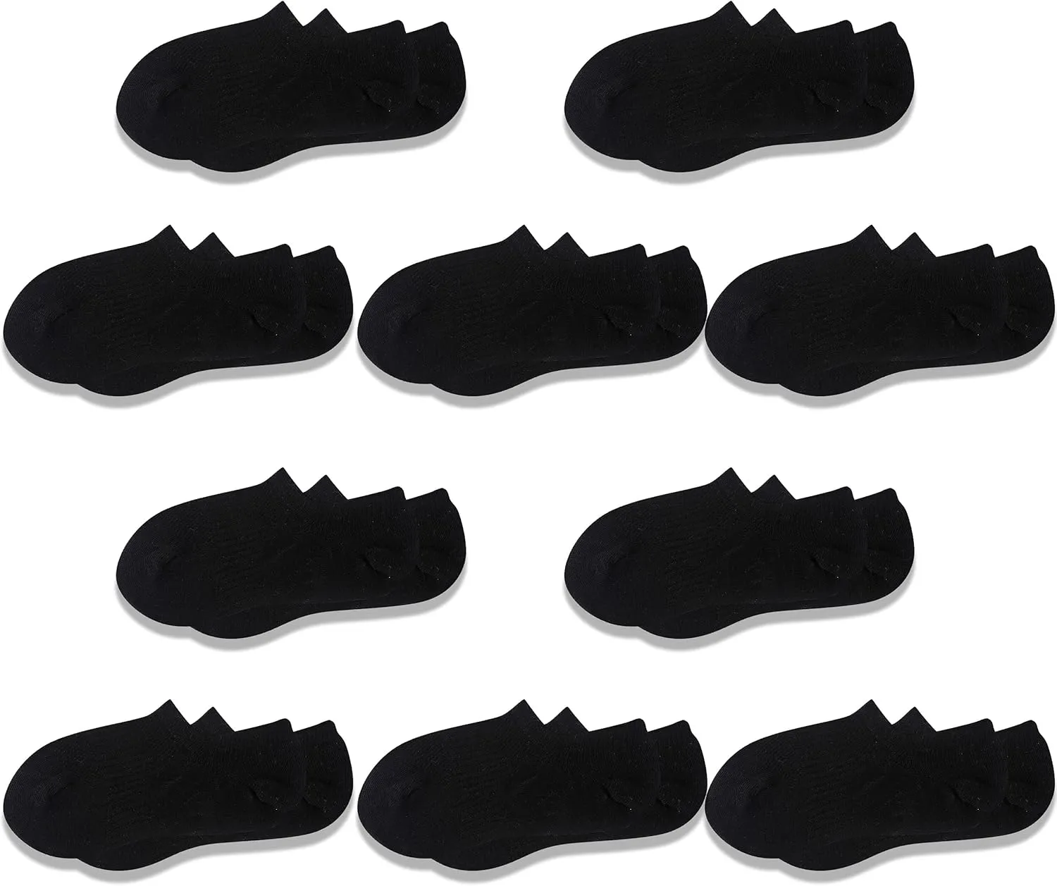 Cozi Foot 10 Pairs Boys Girls No Show Socks Cotton Non Slip Low Cut Socks