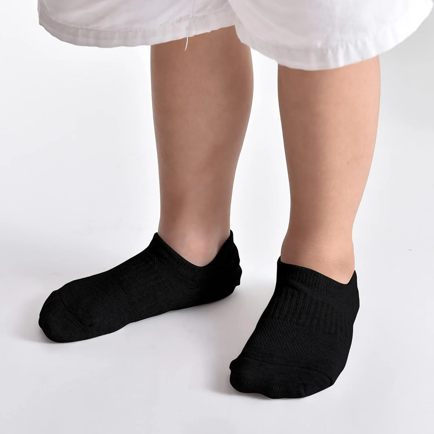Cozi Foot 10 Pairs Boys Girls No Show Socks Cotton Non Slip Low Cut Socks
