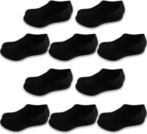Cozi Foot 10 Pairs Boys Girls No Show Socks Cotton Non Slip Low Cut Socks