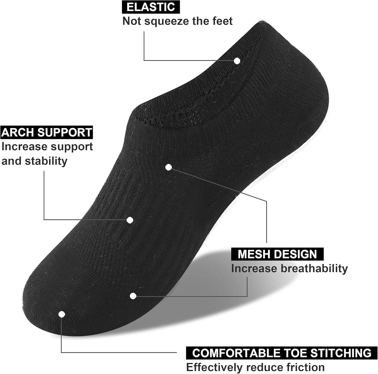 Cozi Foot 10 Pairs Boys Girls No Show Socks Cotton Non Slip Low Cut Socks