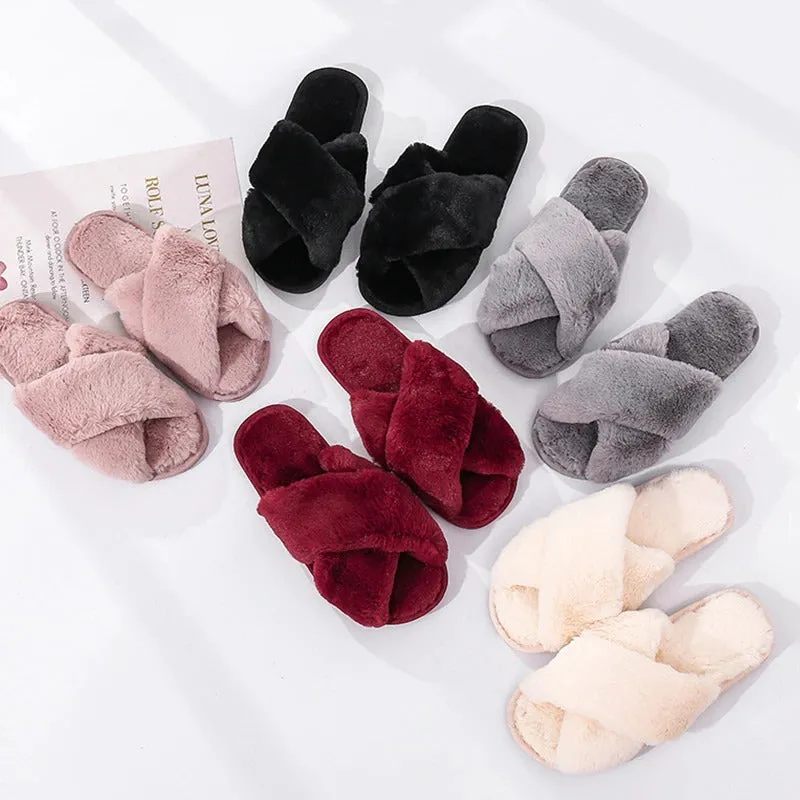 Cozy Cross Band Slippers