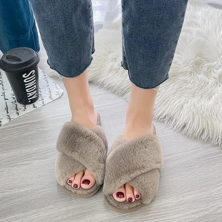 Cozy Cross Band Slippers