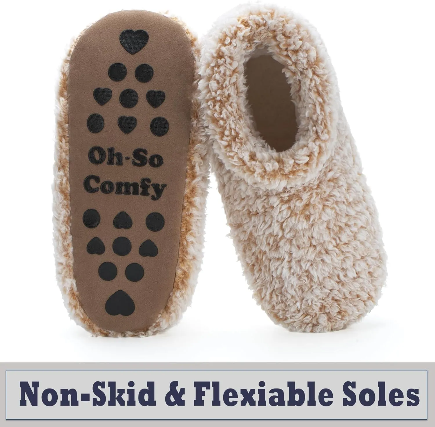 Cozylook Fuzzy Slippers for Women Indoor, Warm Bedroom Slip On Shoes, Winter Fluffy House Socks with Grippers, Cozy Christmas Gifts Unique