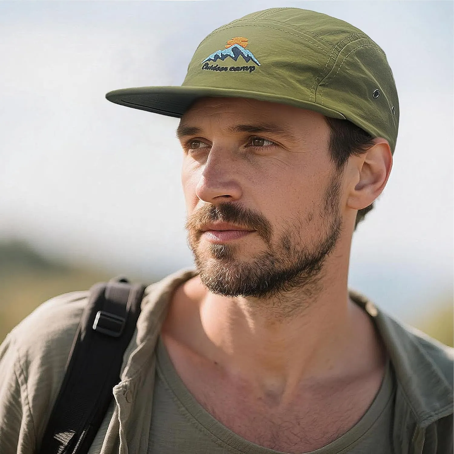 Croogo 5 Panel Baseball Cap Flat Brim Hats for Men Urban Street Camper Hats Waterproof Dad Hat Trucker Umpire Sun Caps