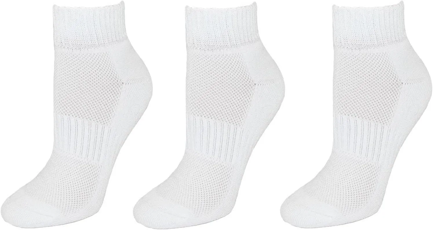 CTM® Women's Cotton Blend Arch Support Ankle Sock (Pack of 3)