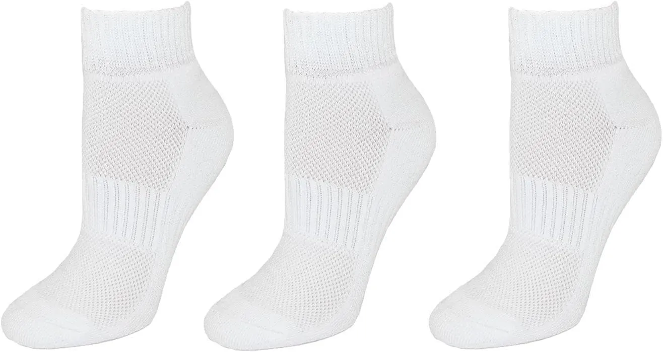 CTM® Women's Cotton Blend Arch Support Ankle Sock (Pack of 3)