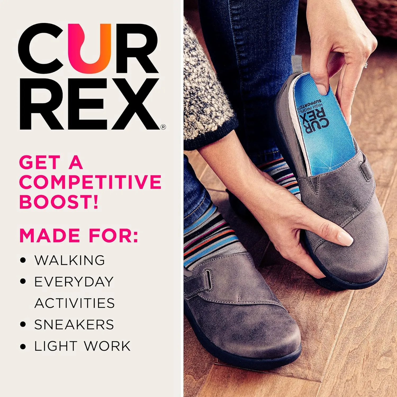 CURREX SupportSTP – Arch Support Insole w/Superior Cushioning & Airflow, Heavy Duty Shell for Less Fatigue – Comfort, Athletic, Casual and Work Shoe Inserts, Men & Women – High Arch, XS