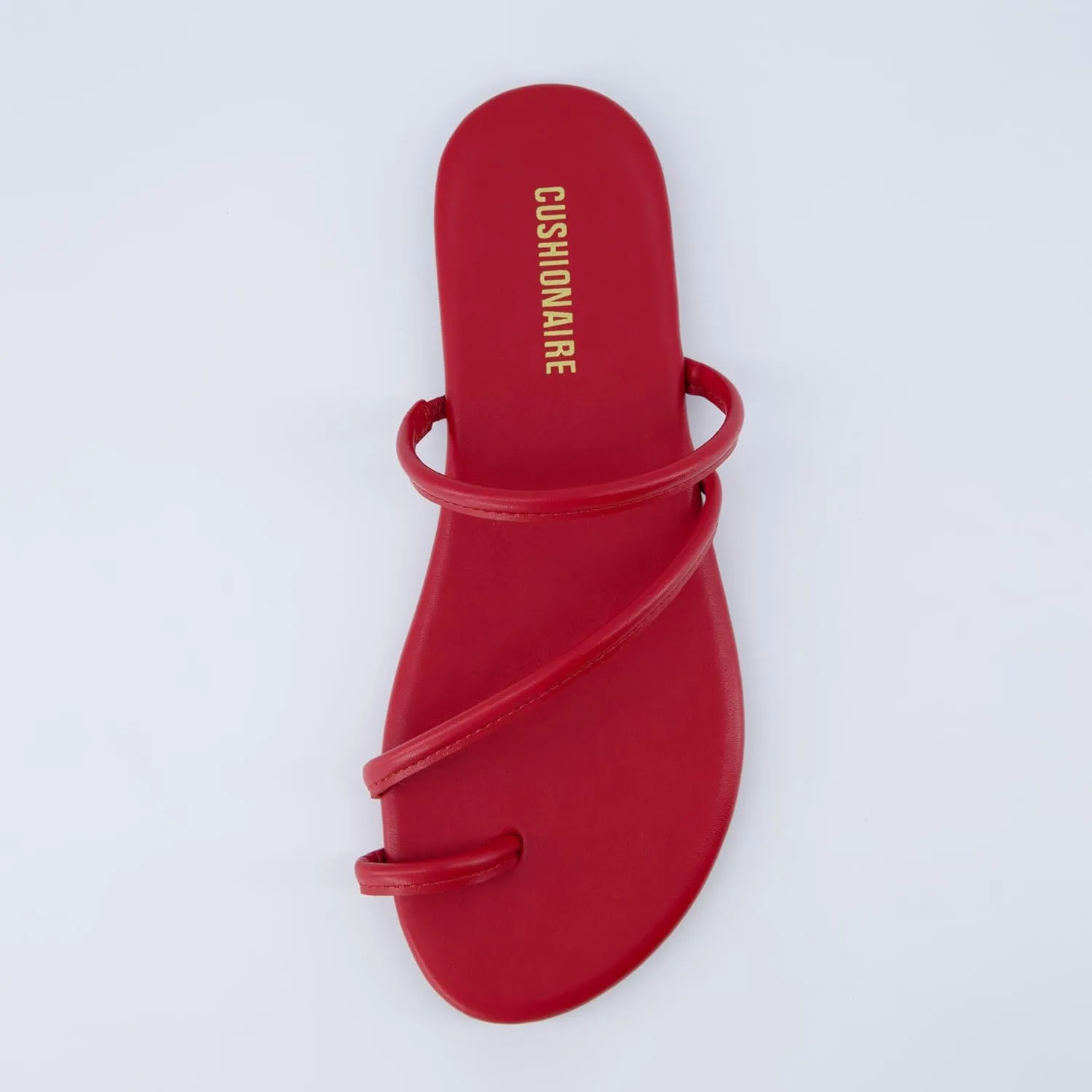 CUSHIONAIRE Resort Women’s Minimalist Strappy Sandals – Lightweight Summer Flat Sandals with Cushioned Footbed