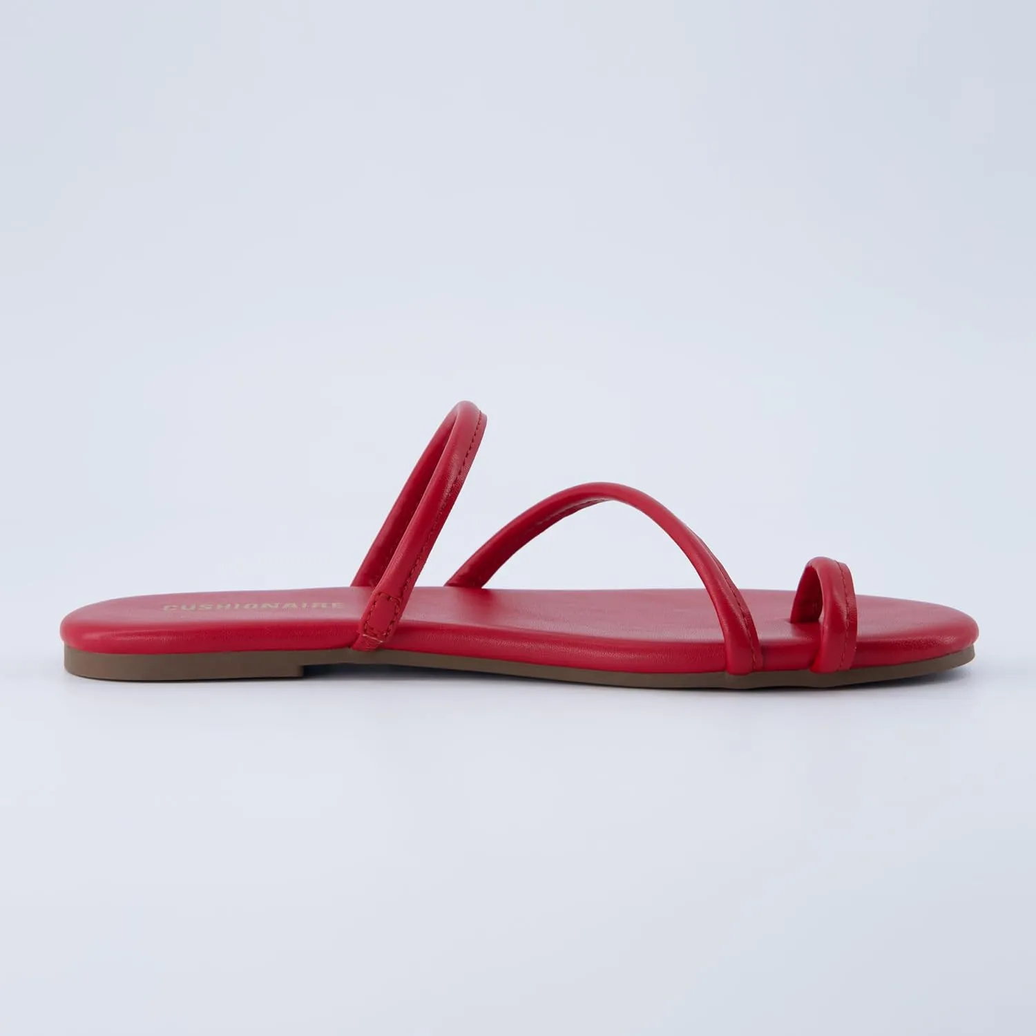 CUSHIONAIRE Resort Women’s Minimalist Strappy Sandals – Lightweight Summer Flat Sandals with Cushioned Footbed