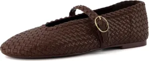 CUSHIONAIRE Women's Bistro Woven Mary Jane Flat  Memory Foam, Wide Widths Available