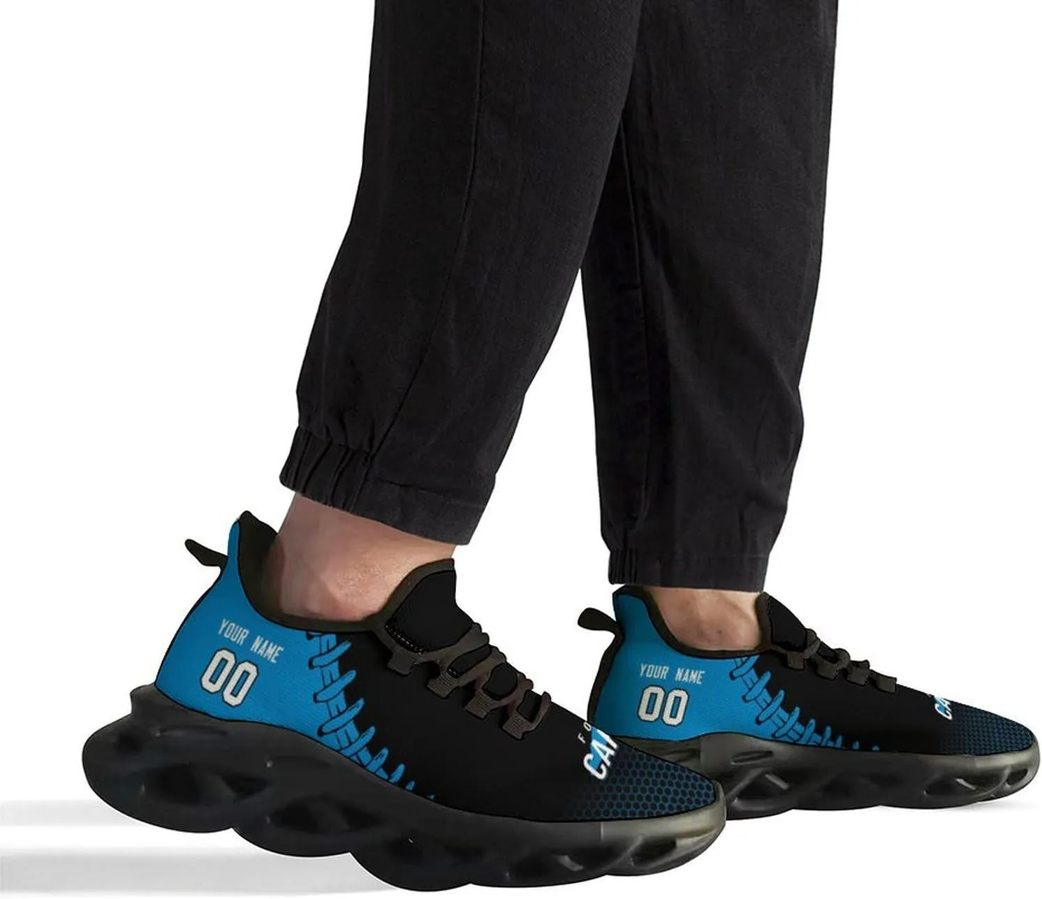 Custom Men's Sneakers Football Personalized Breathable Fan Gift Name & Number Athletic Gym Slip-on Shoes