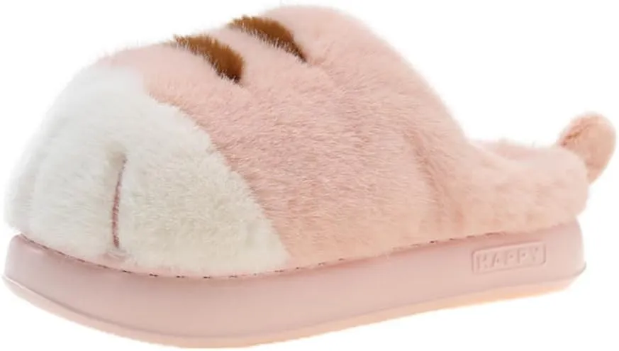 Cute 3D Cat Paw Slipper Women Men House Slippers, Warm Cloudy Soft Slippers Plush Home Shoes for Bedroom Living Room Indoor