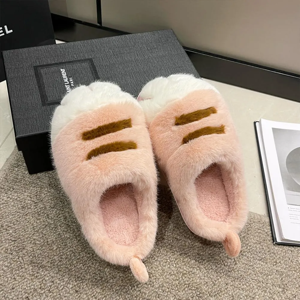 Cute 3D Cat Paw Slipper Women Men House Slippers, Warm Cloudy Soft Slippers Plush Home Shoes for Bedroom Living Room Indoor