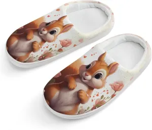 Cute Hamster Kids Slippers for Girls Boys Winter Warm Plush Slip On House Slippers for Indoor Outdoor
