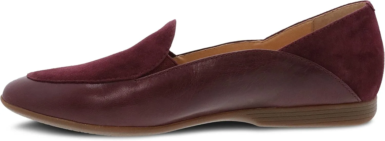 Dansko Lace Slip-On Loafer for Women – Comfortable Flat Shoes with Arch Support – Versatile Casual to Dressy Footwear – Lightweight Rubber Outsole