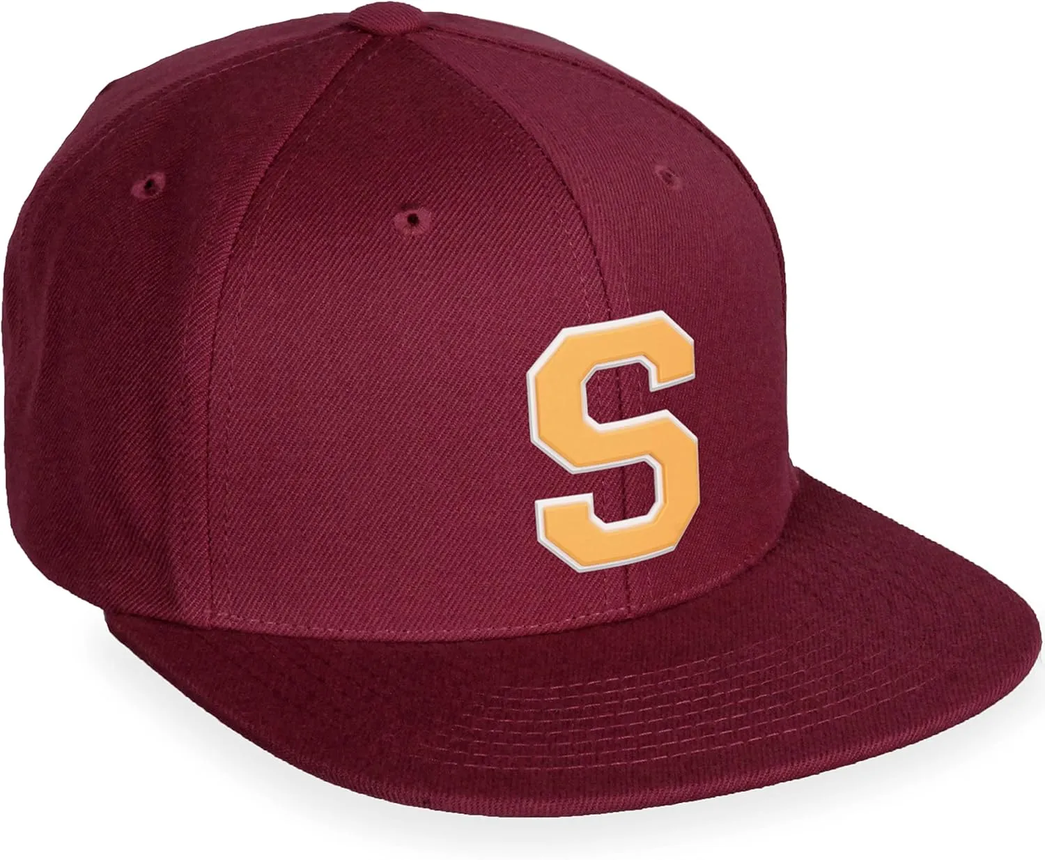 Daxton Classic Snapback White Neon Orange A to Z Letters Flat Bill Visor Cap
