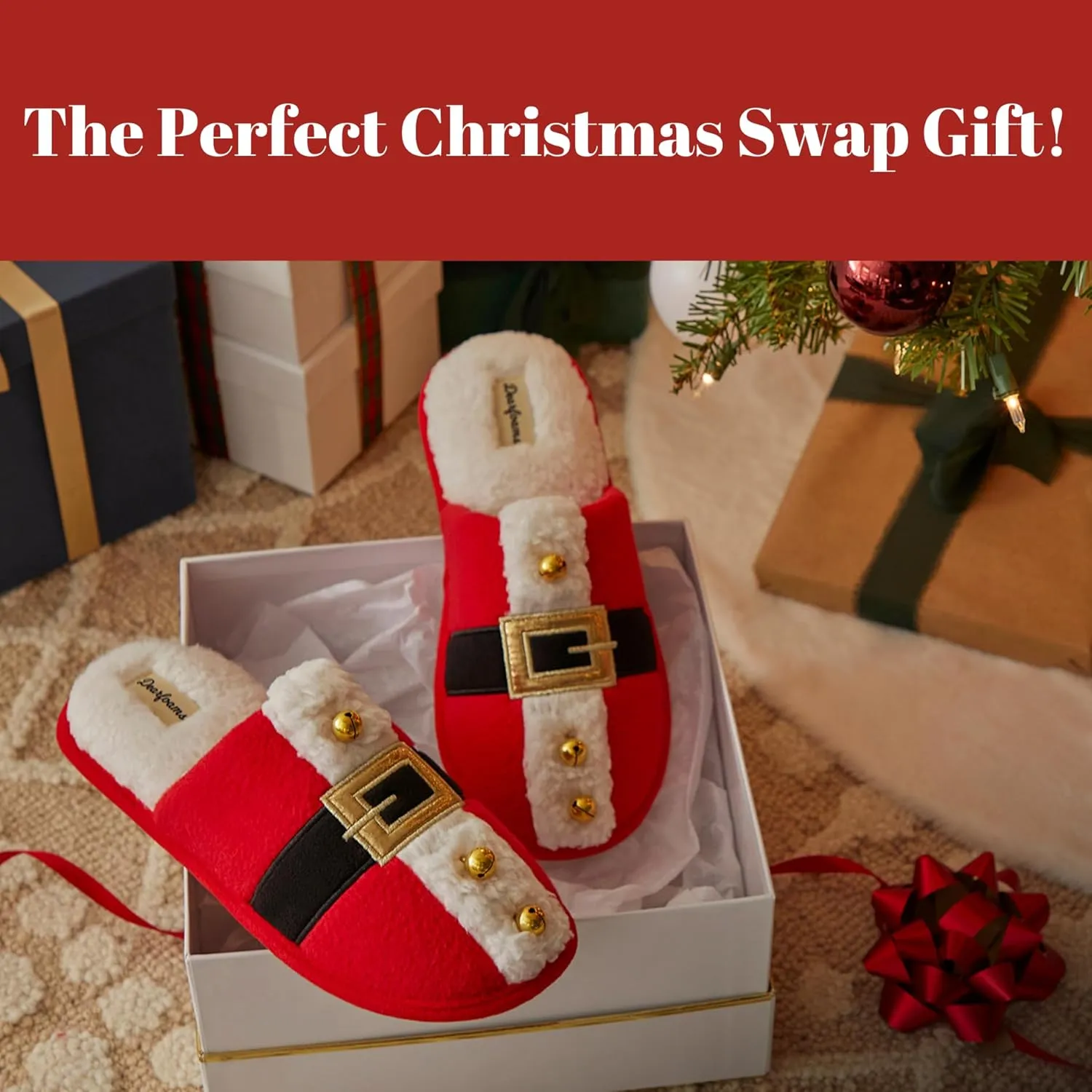 Dearfoams unisex adult Ugly Sweater Christmas Slippers for Men and Women