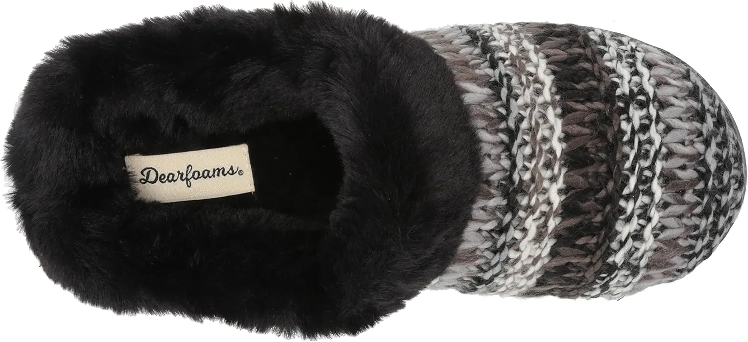 Dearfoams Women's Cora Striped Knit Clog Slipper