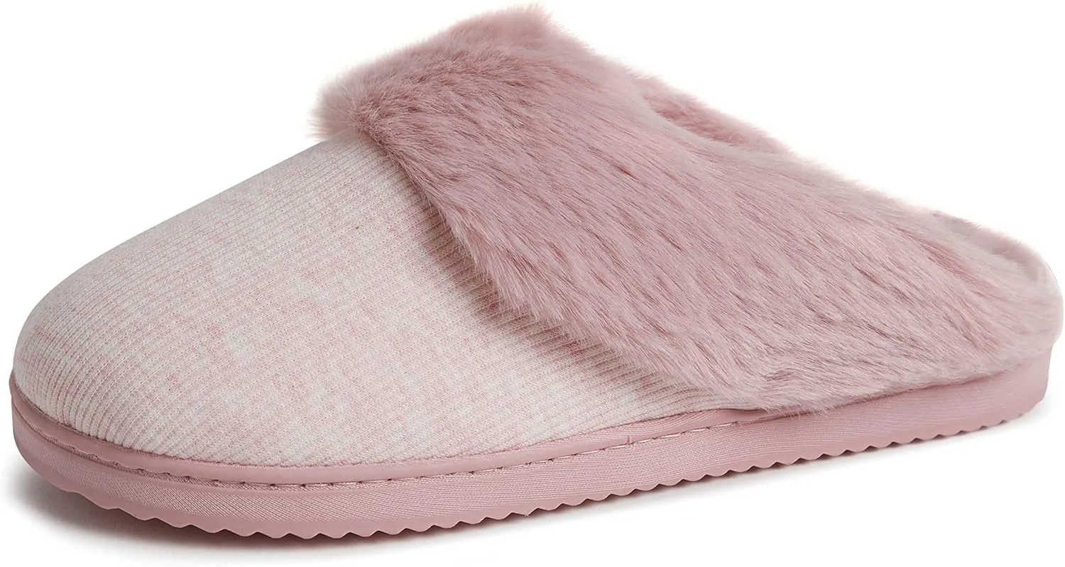 Dearfoams Women's Dahlia Rib Knit Scuff Slipper