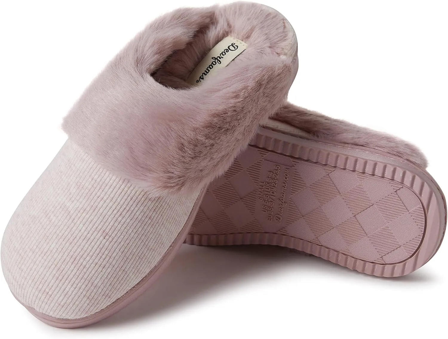 Dearfoams Women's Dahlia Rib Knit Scuff Slipper