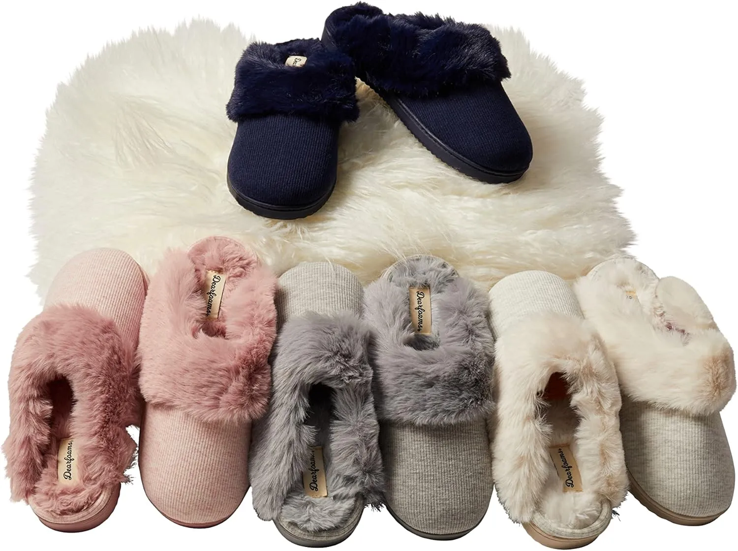 Dearfoams Women's Dahlia Rib Knit Scuff Slipper