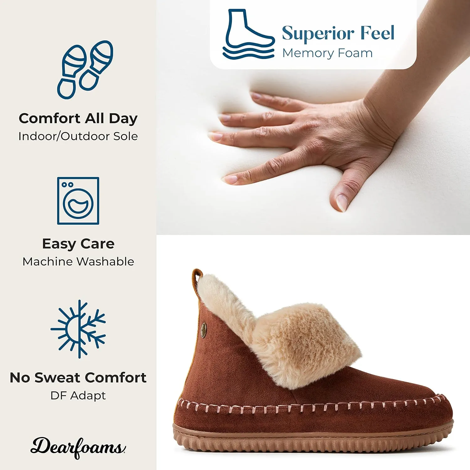 Dearfoams Women's Moritz Indoor/Outdoor Cozy Bootie Camping Furry Slipper